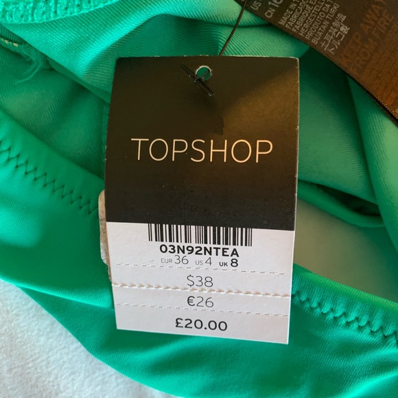 NWT Topshop one piece turquoise swimsuit. - Picture 5 of 6